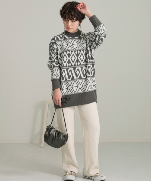Ambre Neige(アンブルネージュ)の「リブパンツ/イージーパンツ/【WEB/EC限定商品】(その他パンツ・レディース・ブラック/ライトグリーン/ホワイト系その他・SMALL/MEDIUM)」の11枚目の写真