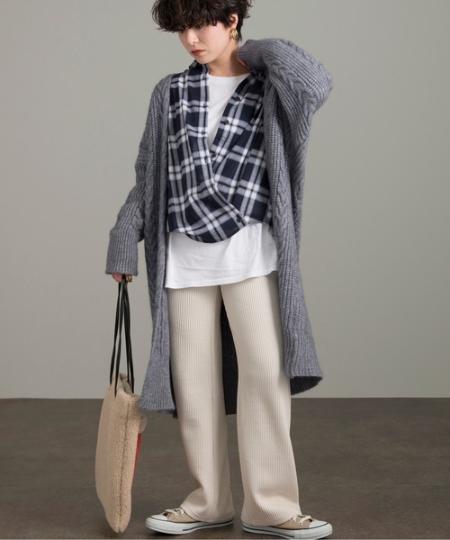 Ambre Neige(アンブルネージュ)の「リブパンツ/イージーパンツ/【WEB/EC限定商品】(その他パンツ・レディース・ブラック/ライトグリーン/ホワイト系その他・SMALL/MEDIUM)」の12枚目の写真