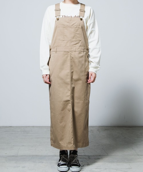 WEGO(ウィゴー)の「WEGO/チノロングジャンスカ(ジャンパースカート・レディース・ブラック/ベージュ・FREE)」の11枚目の写真