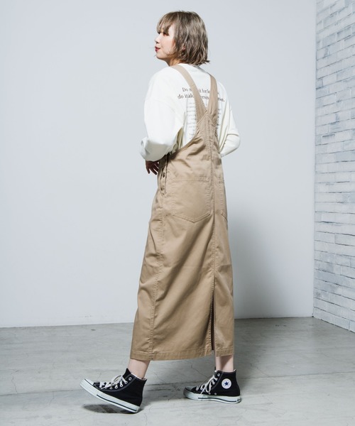 WEGO(ウィゴー)の「WEGO/チノロングジャンスカ(ジャンパースカート・レディース・ブラック/ベージュ・FREE)」の15枚目の写真