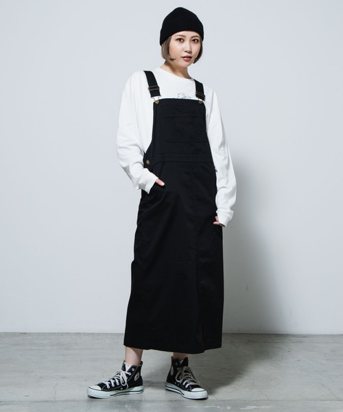 WEGO(ウィゴー)の「WEGO/チノロングジャンスカ(ジャンパースカート・レディース・ブラック/ベージュ・FREE)」の10枚目の写真