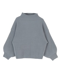 ボトルネックリブニットプルオーバー