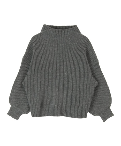 titivate（ティティベイト）の「ﾎﾞﾄﾙﾈｯｸﾘﾌﾞﾆｯﾄﾌﾟﾙｵｰﾊﾞｰ（ニット/セーター・レディース・ブラック/パープル/ネイビー/ブラウン/レッド/オフホワイト/カーキ/イエロー/ブルー/グリーン/ミント/マスタード/杢グレー/パープル系その他/ピンクベージュ/チャコール/オレンジ/モカ/ブルー系その他/ライトブラウン/ベージュ・S/M/L）」の5枚目の写真