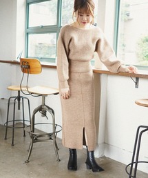 Cheek | カシュクール+タイトスカートマルチ2WAYニットアップ(ワンピース)