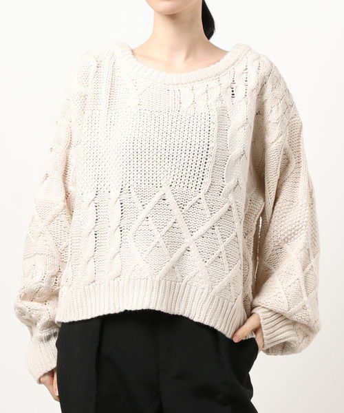 apres jour（アプレジュール）の「パッチワーク柄ニット【ZOZOTOWN限定アイテム】 【12AP】（ニット/セーター・レディース・アイボリー/ミント/モカ/ラベンダー・X-LARGE/フリー）」の6枚目の写真