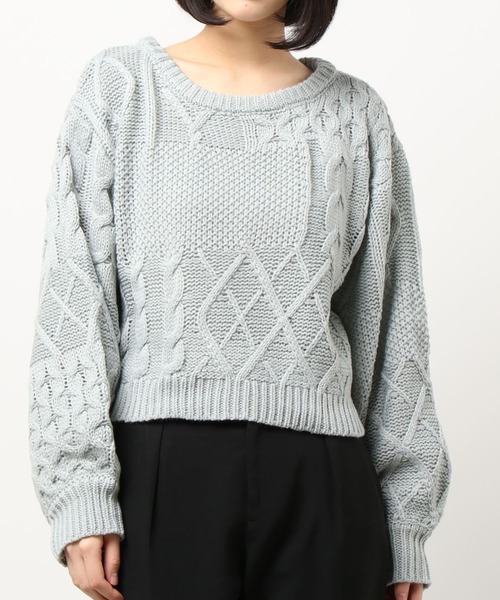 apres jour（アプレジュール）の「パッチワーク柄ニット【ZOZOTOWN限定アイテム】 【12AP】（ニット/セーター・レディース・アイボリー/ミント/モカ/ラベンダー・X-LARGE/フリー）」の8枚目の写真