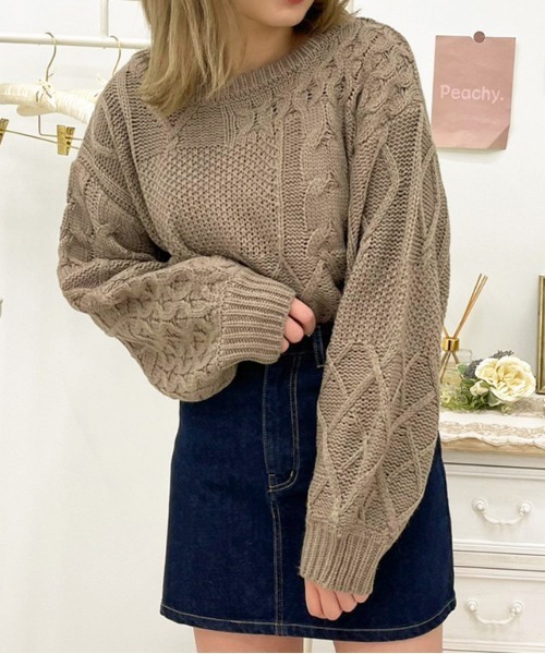 apres jour（アプレジュール）の「パッチワーク柄ニット【ZOZOTOWN限定アイテム】 【12AP】（ニット/セーター・レディース・アイボリー/ミント/モカ/ラベンダー・X-LARGE/フリー）」の17枚目の写真