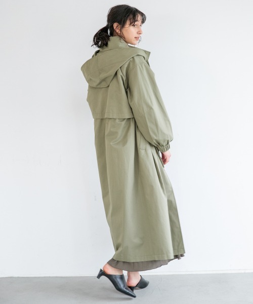 A part by（アパートバイ）の「CoPoロングブルゾン  931684（ブルゾン・レディース・チャコールグレー/ライトベージュ/グリーン系その他6・FREE）」の6枚目の写真