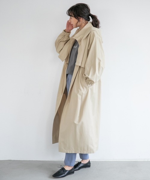 A part by（アパートバイ）の「CoPoロングブルゾン  931684（ブルゾン・レディース・チャコールグレー/ライトベージュ/グリーン系その他6・FREE）」の12枚目の写真