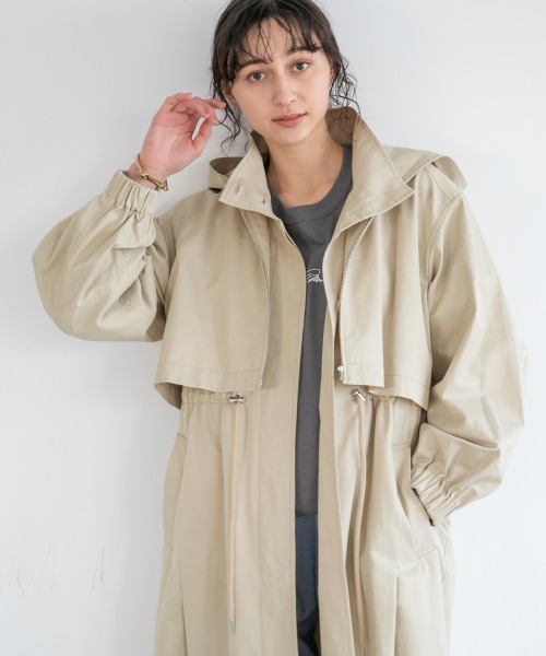 A part by（アパートバイ）の「CoPoロングブルゾン  931684（ブルゾン・レディース・チャコールグレー/ライトベージュ/グリーン系その他6・FREE）」の13枚目の写真