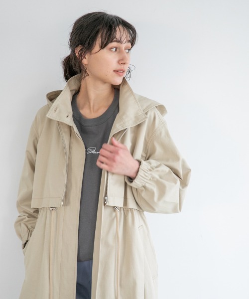 A part by（アパートバイ）の「CoPoロングブルゾン  931684（ブルゾン・レディース・チャコールグレー/ライトベージュ/グリーン系その他6・FREE）」の14枚目の写真