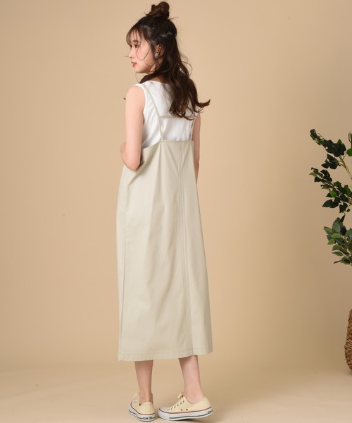 INTERPLANET（インタープラネット）の「フェイクレザークロスキャミワンピース（ワンピース・レディース・チャコールグレー/グレイッシュベージュ/オリーブ・FREE）」の8枚目の写真