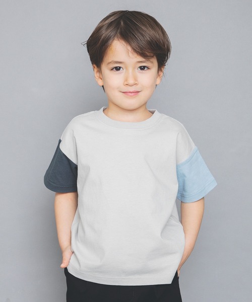 BRANSHES(ブランシェス)の「【WEB限定】クレイジー配色半袖Tシャツ(Tシャツ/カットソー・キッズ・ブルーグレー/ベージュ/ブラウン/ネイビー・130cm/150cm/120cm/140cm/110cm/100cm)」の4枚目の写真