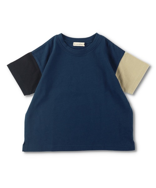 BRANSHES(ブランシェス)の「【WEB限定】クレイジー配色半袖Tシャツ(Tシャツ/カットソー・キッズ・ブルーグレー/ベージュ/ブラウン/ネイビー・130cm/150cm/120cm/140cm/110cm/100cm)」の1枚目の写真