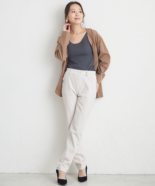 CROSSPLUS ONLINE(クロスプラスオンライン)の「美楽るパンツ68㎝ スキニーパンツ ミラクルフィットパンツ ウエストゴム ボトムス レギンスパンツ ストレッチ フィット 楽チン 美脚(その他パンツ・レディース・オフホワイト/ベージュ/アイボリー/ネイビー/カーキ/マスタード/ブルー/ブラック/インディゴブルー/モカ・L/M/LL/S)」の19枚目の写真