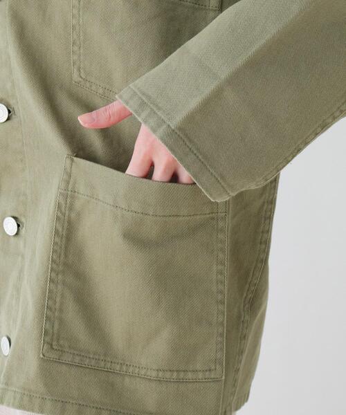 SHOO・LA・RUE(シューラルー)の「◆フリンジVネックジャケット(ミリタリージャケット・レディース・オリーブ/アイボリー・02/03)」の5枚目の写真