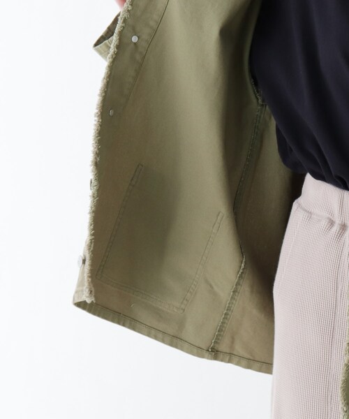 SHOO・LA・RUE(シューラルー)の「◆フリンジVネックジャケット(ミリタリージャケット・レディース・オリーブ/アイボリー・02/03)」の9枚目の写真