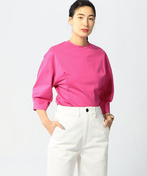 EDITION（エディション）の「【WEB限定】60/2 COTTON GOLD コットン ダーツカットソー（Tシャツ/カットソー・レディース・ブラック/レッド/キャメル・36/34）」の3枚目の写真