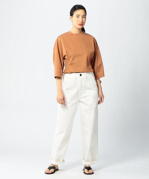 EDITION（エディション）の「【WEB限定】60/2 COTTON GOLD コットン ダーツカットソー（Tシャツ/カットソー・レディース・ブラック/レッド/キャメル・36/34）」の4枚目の写真