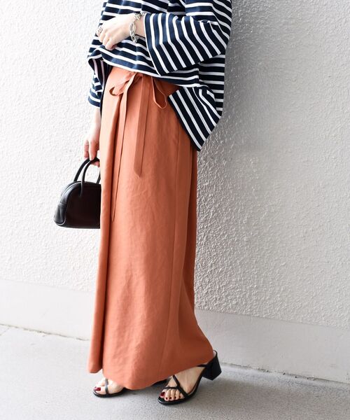 SHIPS（シップス）の「スラブツイルラップスカート◆（スカート・レディース・ベージュ/オレンジ・38/36）」の16枚目の写真