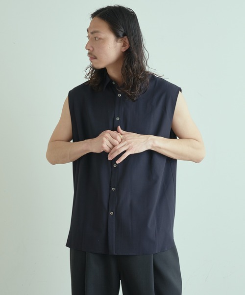 Lui's（ルイス）の「ノースリーブドレスシャツ（シャツ/ブラウス・メンズ・ホワイト/ブラック/イエロー・FREE）」の6枚目の写真