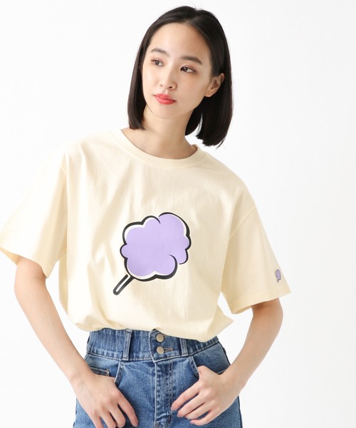 CLOTTY（クロッティ）の「CLOTTY×Girls2／BIG CC T-SHIRT 2949481（Tシャツ/カットソー・レディース・パープル/ライトグリーン/アイボリー・FREE）」の2枚目の写真