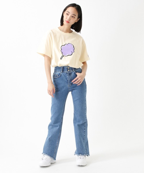 CLOTTY（クロッティ）の「CLOTTY×Girls2／BIG CC T-SHIRT 2949481（Tシャツ/カットソー・レディース・パープル/ライトグリーン/アイボリー・FREE）」の4枚目の写真