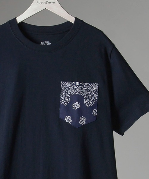 FRUIT OF THE LOOM（フルーツオブザルーム）の「【FRUIT OF THE ＬOOM×HAV-A-HANK】フルーツオブザルーム×ハバハンク  ポケット切替 Tシャツ/21SS別注（Tシャツ/カットソー・メンズ・ホワイト/ブラック/ネイビー/ライトカーキ・M/L/XL）」の4枚目の写真