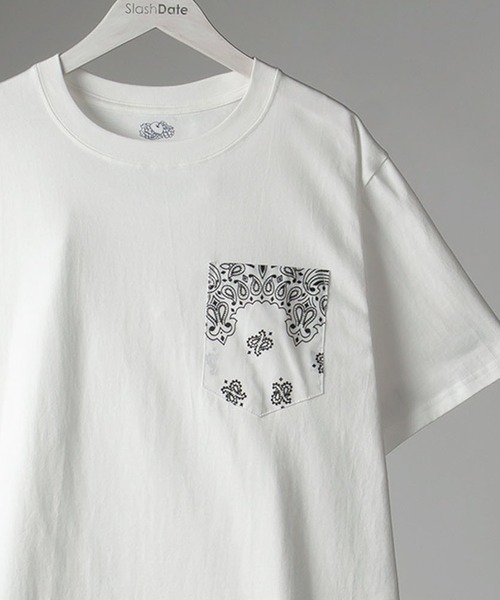 FRUIT OF THE LOOM（フルーツオブザルーム）の「【FRUIT OF THE ＬOOM×HAV-A-HANK】フルーツオブザルーム×ハバハンク  ポケット切替 Tシャツ/21SS別注（Tシャツ/カットソー・メンズ・ホワイト/ブラック/ネイビー/ライトカーキ・M/L/XL）」の2枚目の写真