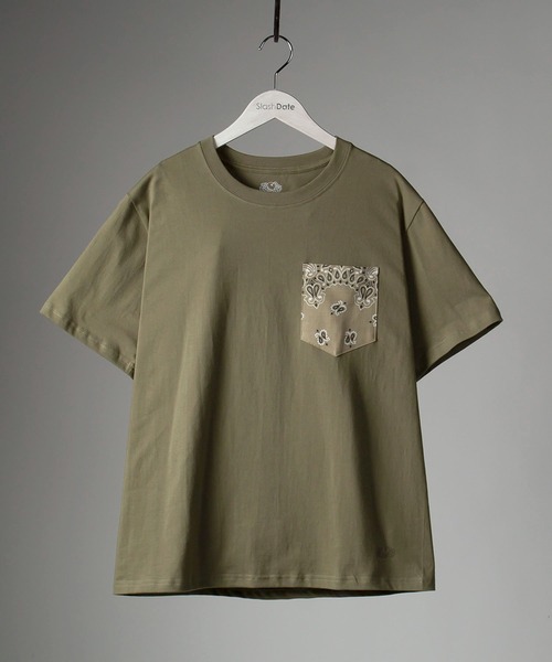 FRUIT OF THE LOOM（フルーツオブザルーム）の「【FRUIT OF THE ＬOOM×HAV-A-HANK】フルーツオブザルーム×ハバハンク  ポケット切替 Tシャツ/21SS別注（Tシャツ/カットソー・メンズ・ホワイト/ブラック/ネイビー/ライトカーキ・M/L/XL）」の10枚目の写真