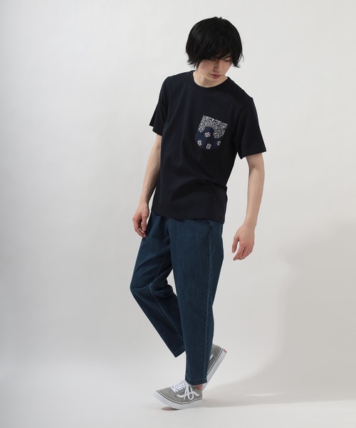 FRUIT OF THE LOOM（フルーツオブザルーム）の「【FRUIT OF THE ＬOOM×HAV-A-HANK】フルーツオブザルーム×ハバハンク  ポケット切替 Tシャツ/21SS別注（Tシャツ/カットソー・メンズ・ホワイト/ブラック/ネイビー/ライトカーキ・M/L/XL）」の15枚目の写真
