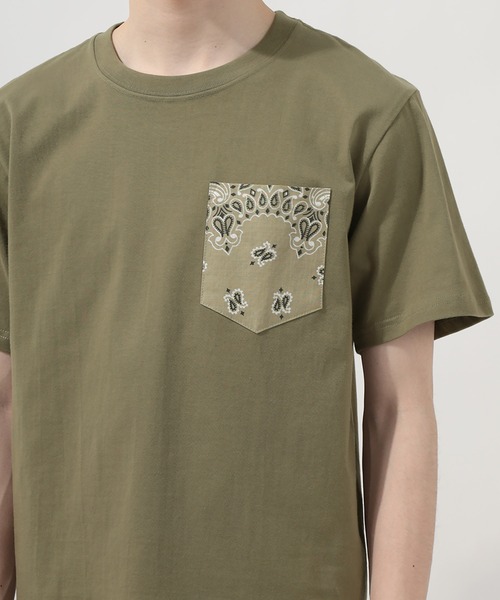 FRUIT OF THE LOOM（フルーツオブザルーム）の「【FRUIT OF THE ＬOOM×HAV-A-HANK】フルーツオブザルーム×ハバハンク  ポケット切替 Tシャツ/21SS別注（Tシャツ/カットソー・メンズ・ホワイト/ブラック/ネイビー/ライトカーキ・M/L/XL）」の12枚目の写真