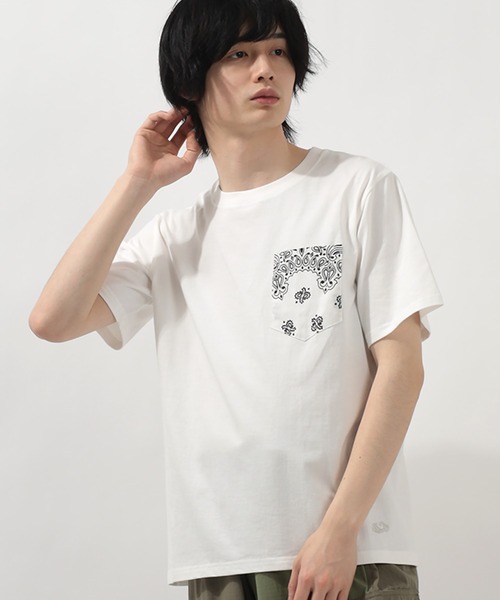 FRUIT OF THE LOOM（フルーツオブザルーム）の「【FRUIT OF THE ＬOOM×HAV-A-HANK】フルーツオブザルーム×ハバハンク  ポケット切替 Tシャツ/21SS別注（Tシャツ/カットソー・メンズ・ホワイト/ブラック/ネイビー/ライトカーキ・M/L/XL）」の19枚目の写真