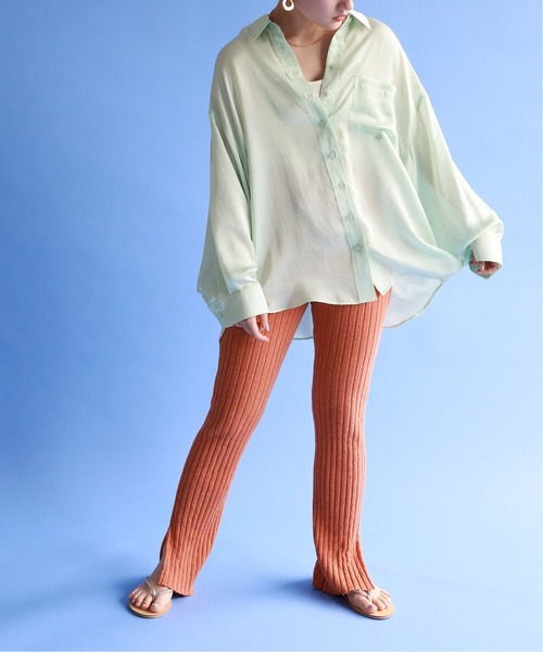 SLOBE citron.(スローブシトロン)の「SLOBE citron. Funny サテンシャツ【手洗い可能】◆(シャツ/ブラウス・レディース・ピンク/グリーン/アイボリー・FREE)」の13枚目の写真