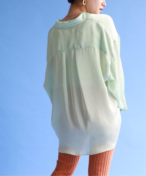 SLOBE citron.(スローブシトロン)の「SLOBE citron. Funny サテンシャツ【手洗い可能】◆(シャツ/ブラウス・レディース・ピンク/グリーン/アイボリー・FREE)」の15枚目の写真