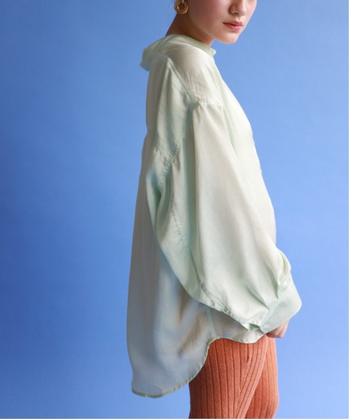 SLOBE citron.(スローブシトロン)の「SLOBE citron. Funny サテンシャツ【手洗い可能】◆(シャツ/ブラウス・レディース・ピンク/グリーン/アイボリー・FREE)」の16枚目の写真