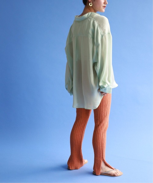 SLOBE citron.(スローブシトロン)の「SLOBE citron. Funny サテンシャツ【手洗い可能】◆(シャツ/ブラウス・レディース・ピンク/グリーン/アイボリー・FREE)」の17枚目の写真