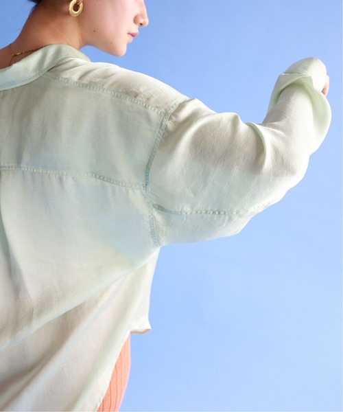 SLOBE citron.(スローブシトロン)の「SLOBE citron. Funny サテンシャツ【手洗い可能】◆(シャツ/ブラウス・レディース・ピンク/グリーン/アイボリー・FREE)」の18枚目の写真