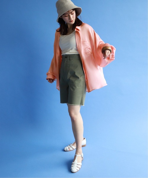 SLOBE citron.(スローブシトロン)の「SLOBE citron. Funny サテンシャツ【手洗い可能】◆(シャツ/ブラウス・レディース・ピンク/グリーン/アイボリー・FREE)」の20枚目の写真