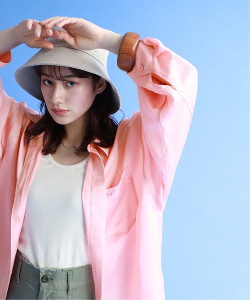 SLOBE citron.(スローブシトロン)の「SLOBE citron. Funny サテンシャツ【手洗い可能】◆(シャツ/ブラウス・レディース・ピンク/グリーン/アイボリー・FREE)」の21枚目の写真