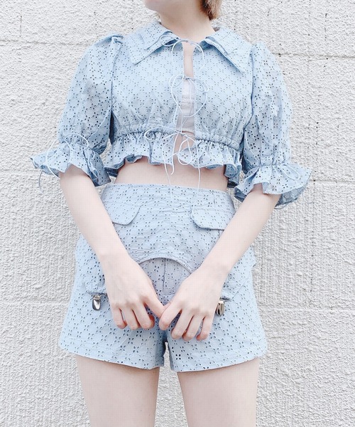 lilLilly(リルリリー)の「コットンレーブラウス(Tシャツ/カットソー・レディース・ホワイト/ブラック/ブルー・FREE)」の20枚目の写真