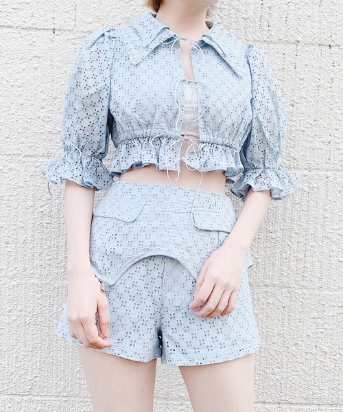 lilLilly(リルリリー)の「コットンレーブラウス(Tシャツ/カットソー・レディース・ホワイト/ブラック/ブルー・FREE)」の22枚目の写真