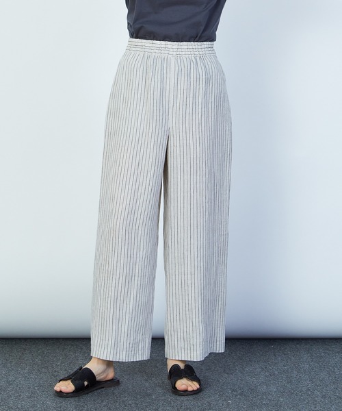 ロワズィール　イージーガウチョパンツ　袴パンツ　ソフトグレー　オルカドット ロワズィール イージーガウチョパンツ 袴パンツ ソフトグレー オルカ