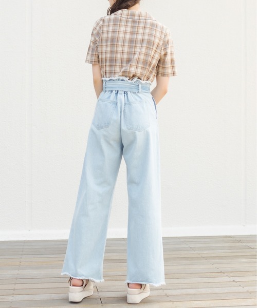 OLIVE des OLIVE（オリーブデオリーブ）の「印象ムテキダブル開襟シャツ（シャツ/ブラウス・レディース・オフホワイト/ブラウン/ライトグレー/ライトブラウン・FREE）」の14枚目の写真