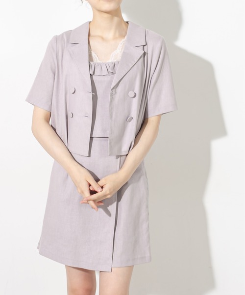 OLIVE des OLIVE（オリーブデオリーブ）の「印象ムテキダブル開襟シャツ（シャツ/ブラウス・レディース・オフホワイト/ブラウン/ライトグレー/ライトブラウン・FREE）」の20枚目の写真