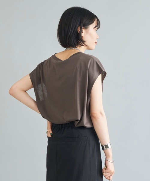 DouDou（ドゥドゥ）の「MARSELLA ロゴT（Tシャツ/カットソー・レディース・チャコールグレー/ベージュ/オフホワイト・FREE）」の11枚目の写真