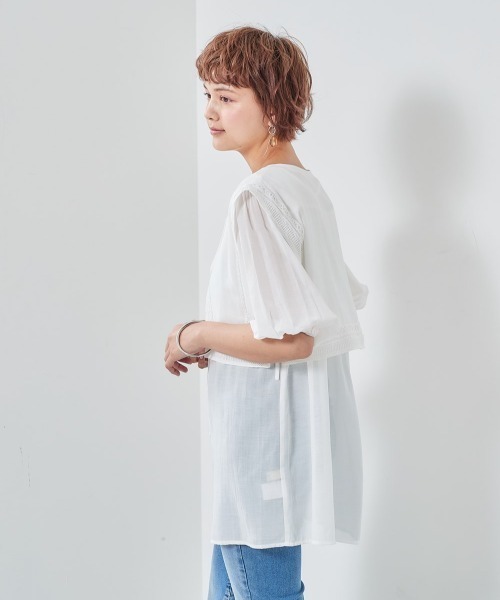 cepo（セポ）の「付け襟フラップマルチブラウス（シャツ/ブラウス・レディース・ブラック/オフホワイト/イエロー・M）」の5枚目の写真