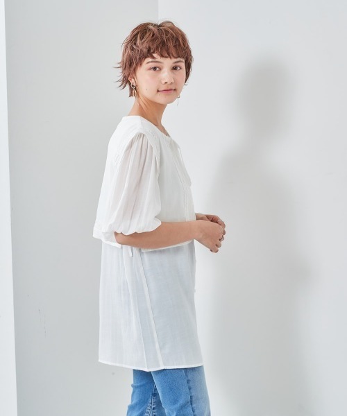 cepo（セポ）の「付け襟フラップマルチブラウス（シャツ/ブラウス・レディース・ブラック/オフホワイト/イエロー・M）」の4枚目の写真