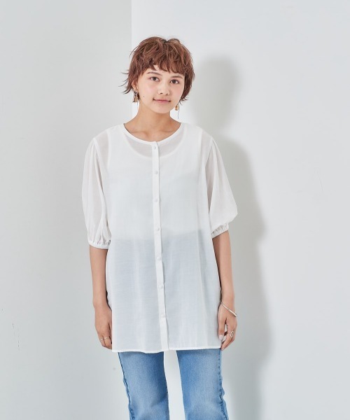 cepo（セポ）の「付け襟フラップマルチブラウス（シャツ/ブラウス・レディース・ブラック/オフホワイト/イエロー・M）」の7枚目の写真