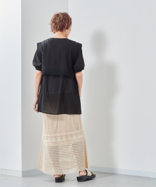 cepo（セポ）の「付け襟フラップマルチブラウス（シャツ/ブラウス・レディース・ブラック/オフホワイト/イエロー・M）」の20枚目の写真